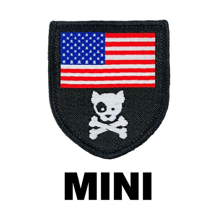 Mini American Dog & Crossbones Shield Patch