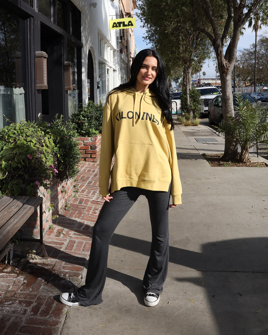 W Logo Lined Hoodie-B