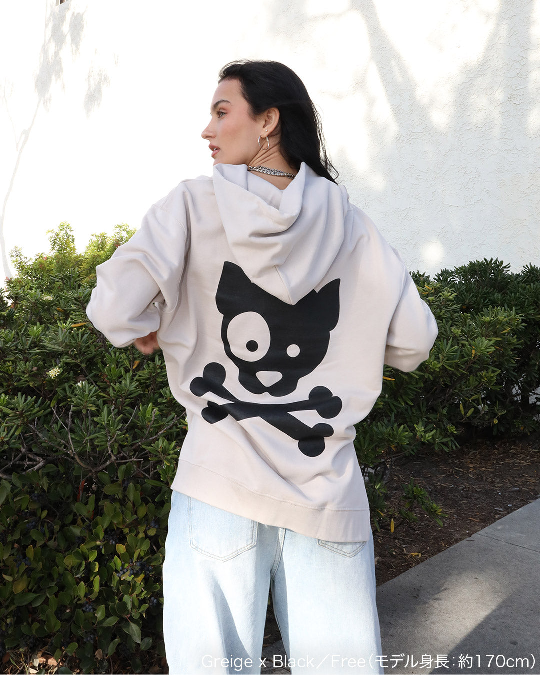 W Logo Lined Hoodie-B