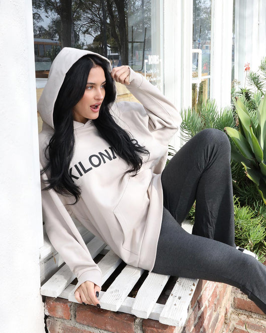 W Logo Lined Hoodie-A
