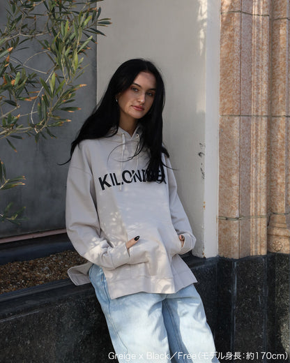 W Logo Lined Hoodie-B